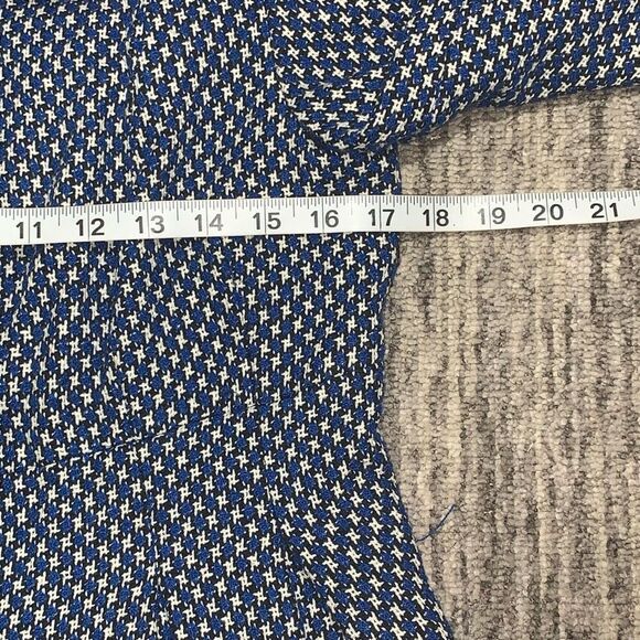 AB Studio Womens Sz 6 Button Front Wool Blend Pea Coat Blue Black White 3/4 Slee - Picture 4 of 9